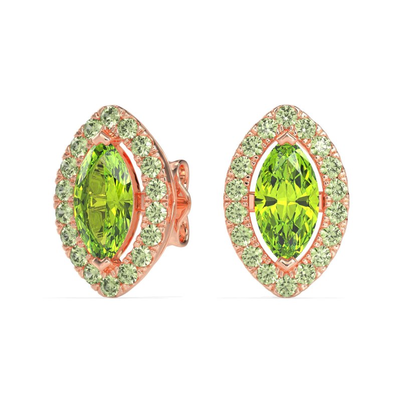 Marquise Halo Classic Stud Earrings