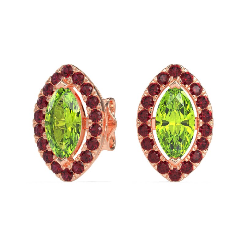 Marquise Halo Classic Stud Earrings