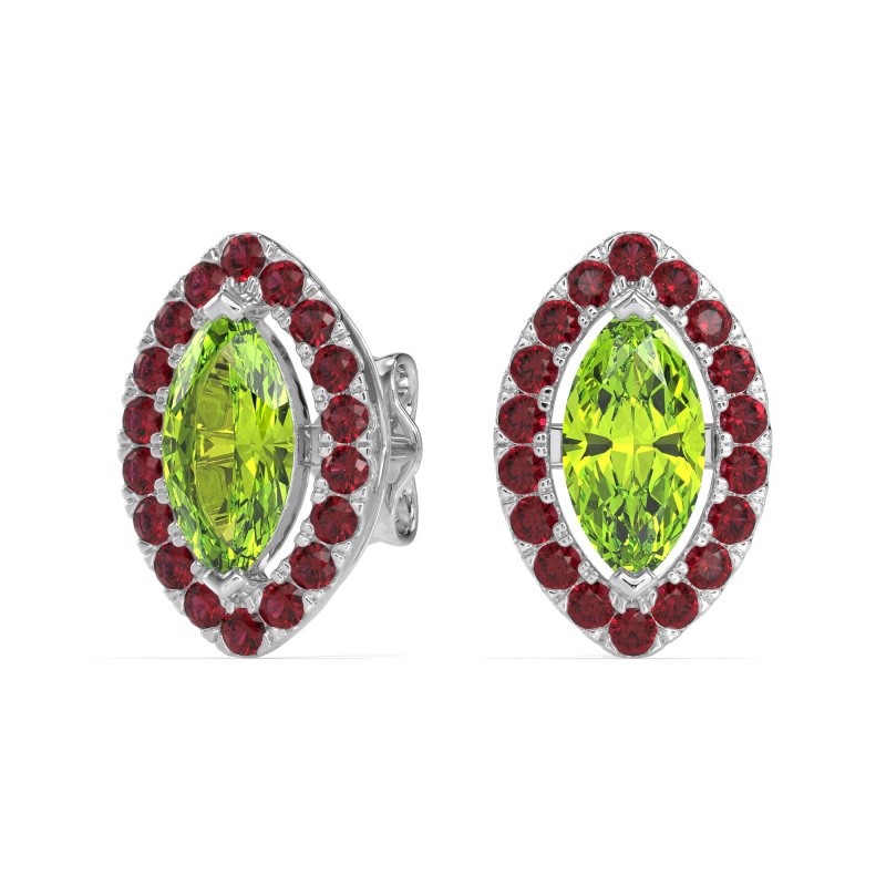 Marquise Halo Classic Stud Earrings