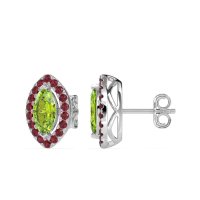 Marquise Halo Classic Stud Earrings