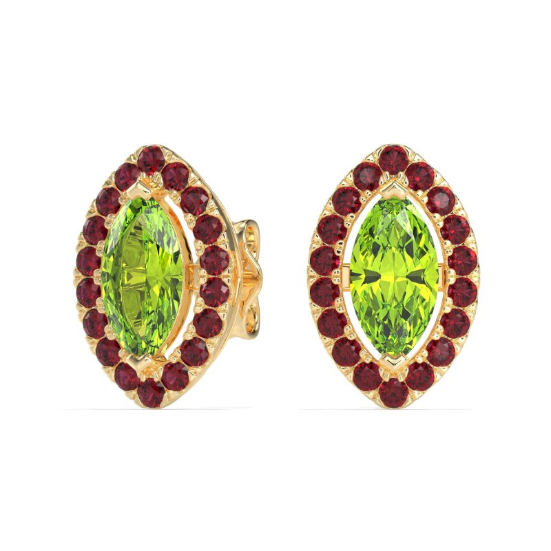 Marquise Halo Classic Stud Earrings