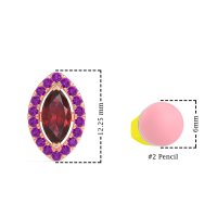 Marquise Halo Classic Stud Earrings