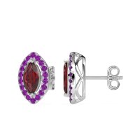 Marquise Halo Classic Stud Earrings