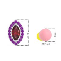Marquise Halo Classic Stud Earrings