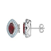 Marquise Halo Classic Stud Earrings