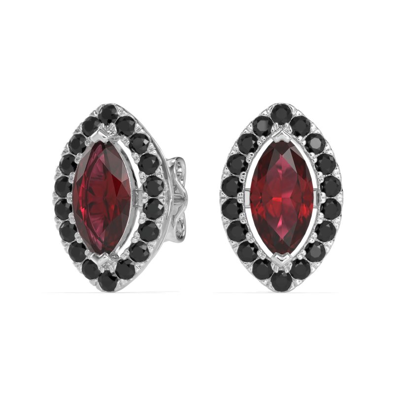Marquise Halo Classic Stud Earrings