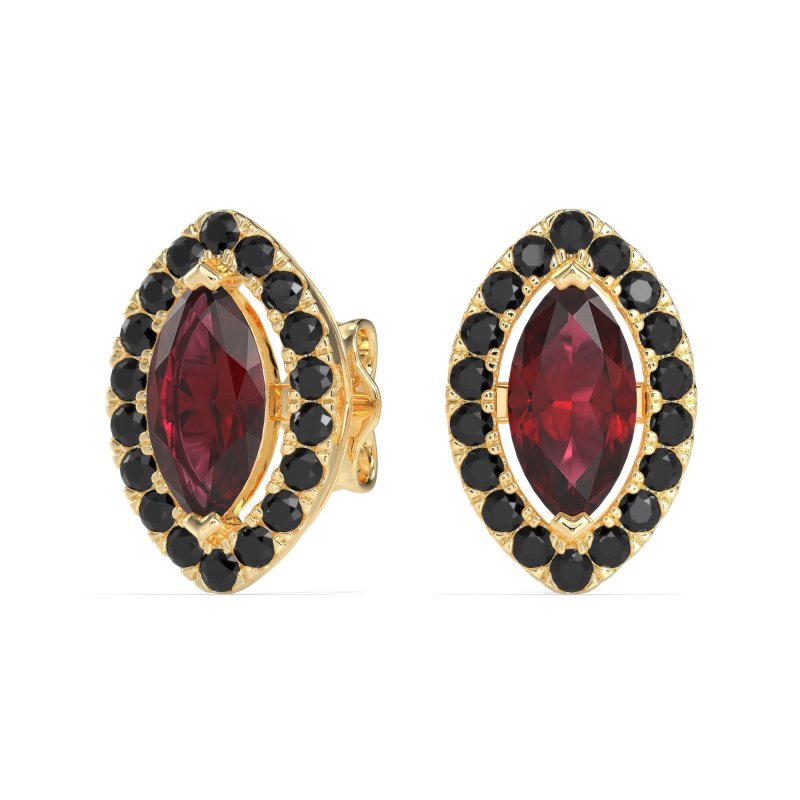 Marquise Halo Classic Stud Earrings