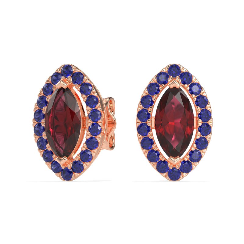 Marquise Halo Classic Stud Earrings