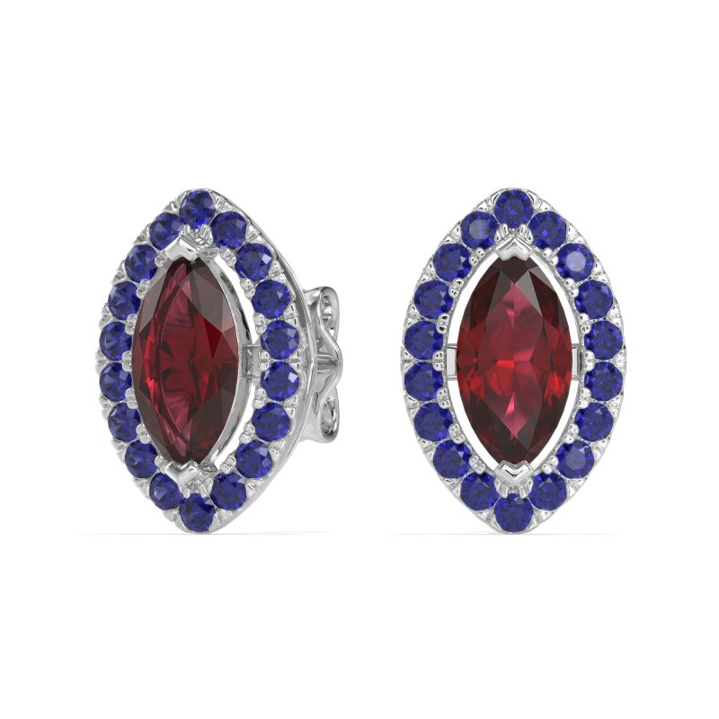 Marquise Halo Classic Stud Earrings