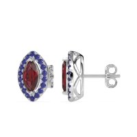 Marquise Halo Classic Stud Earrings