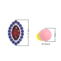 Marquise Halo Classic Stud Earrings