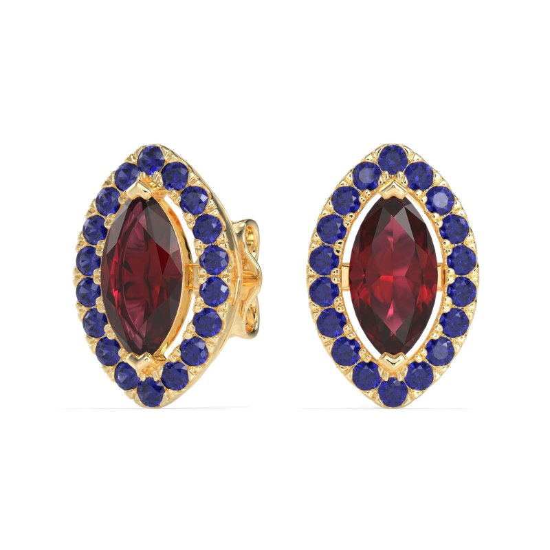 Marquise Halo Classic Stud Earrings