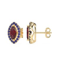 Marquise Halo Classic Stud Earrings