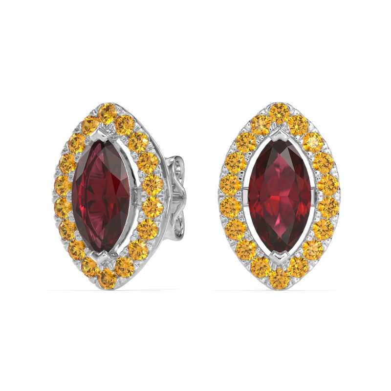 Marquise Halo Classic Stud Earrings