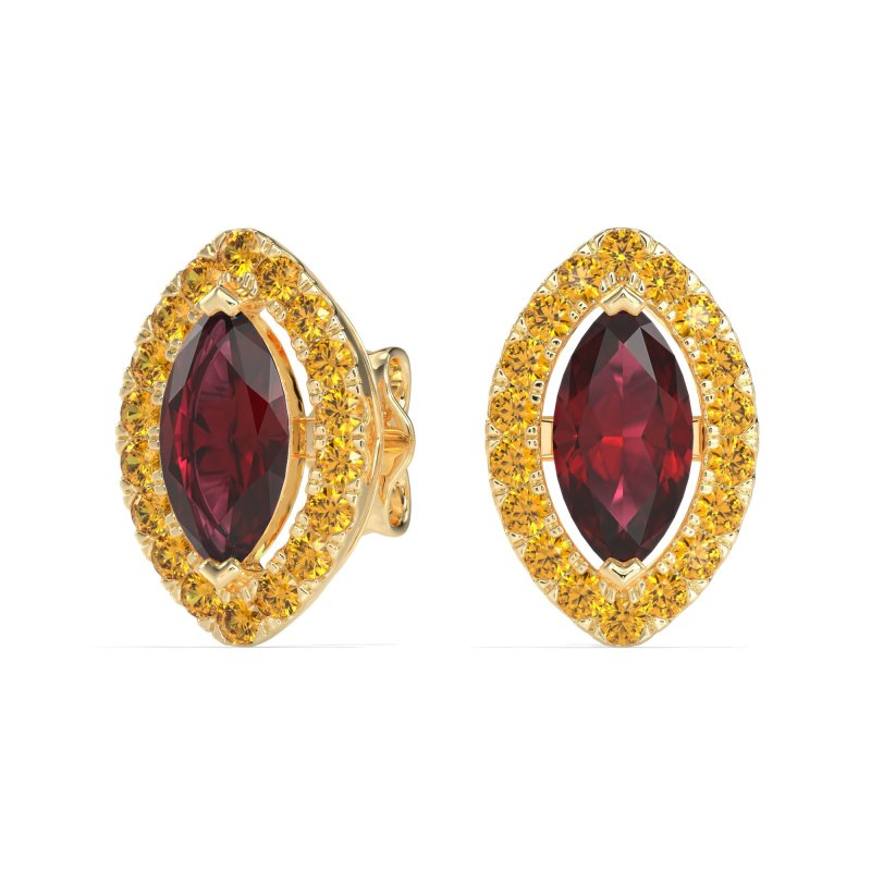 Marquise Halo Classic Stud Earrings