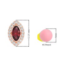Marquise Halo Classic Stud Earrings