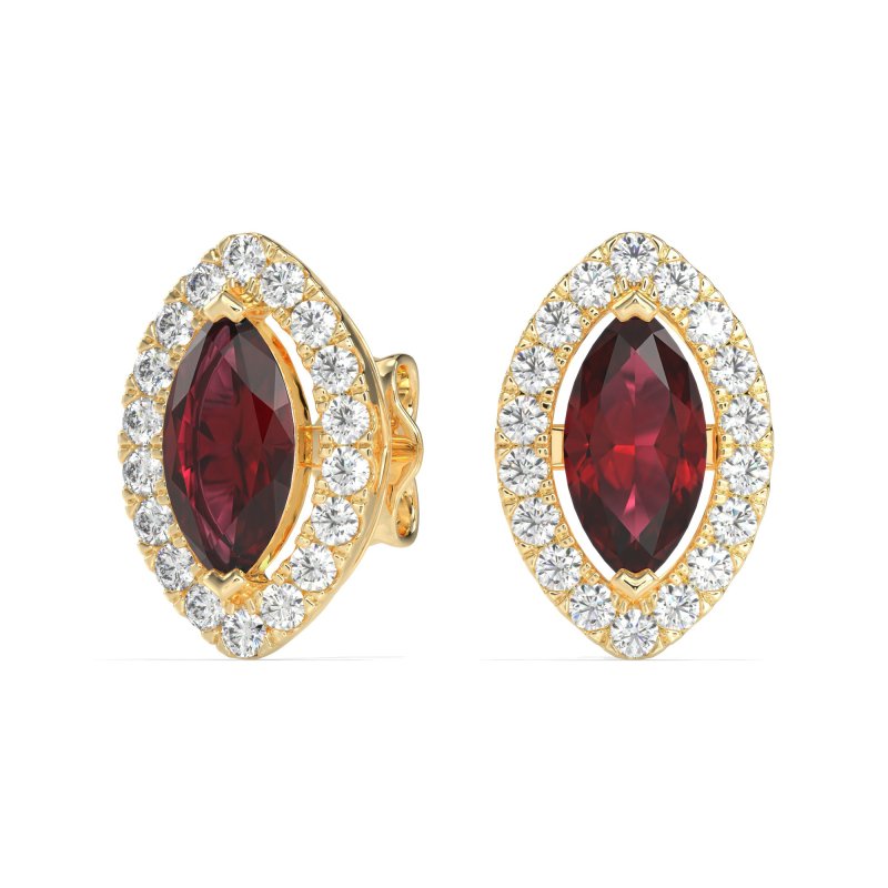 Marquise Halo Classic Stud Earrings