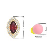 Marquise Halo Classic Stud Earrings