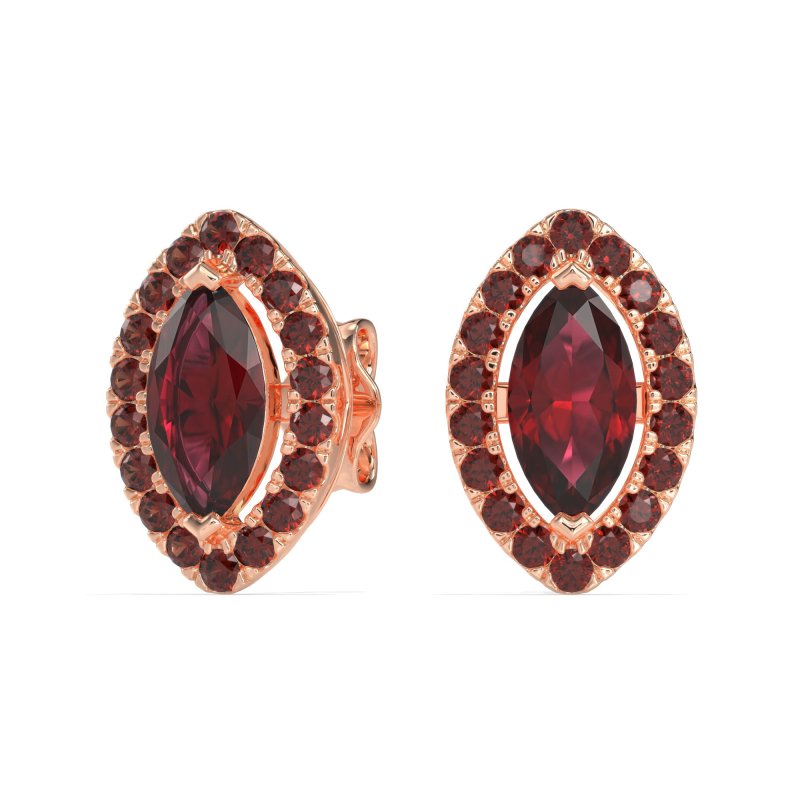 Marquise Halo Classic Stud Earrings