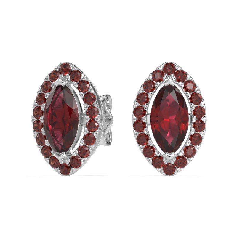 Marquise Halo Classic Stud Earrings