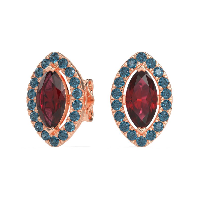 Marquise Halo Classic Stud Earrings
