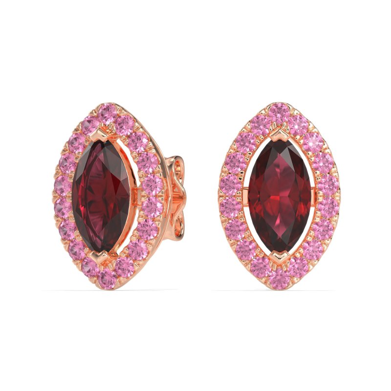 Marquise Halo Classic Stud Earrings
