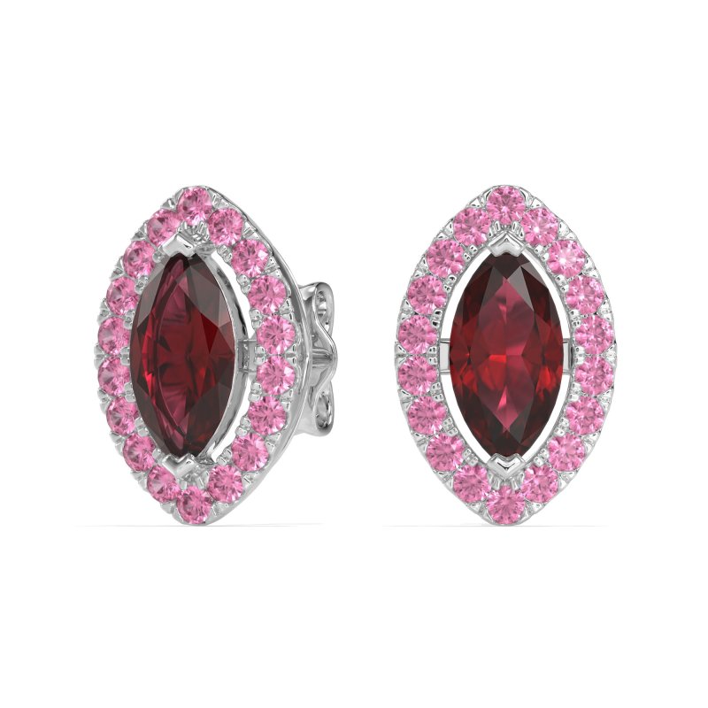 Marquise Halo Classic Stud Earrings
