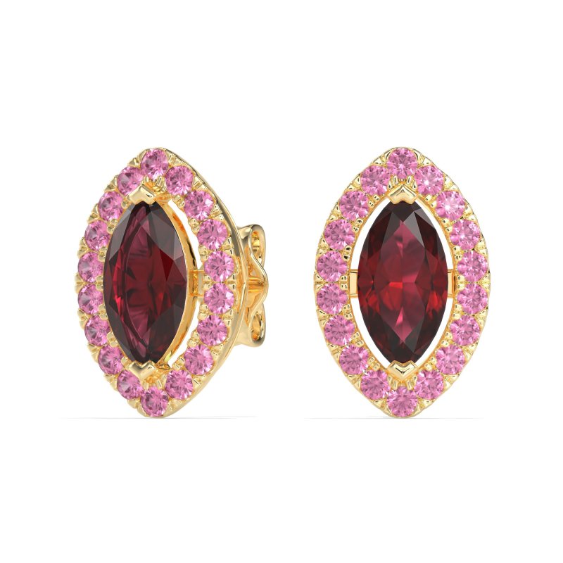 Marquise Halo Classic Stud Earrings