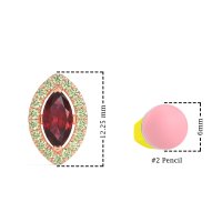 Marquise Halo Classic Stud Earrings