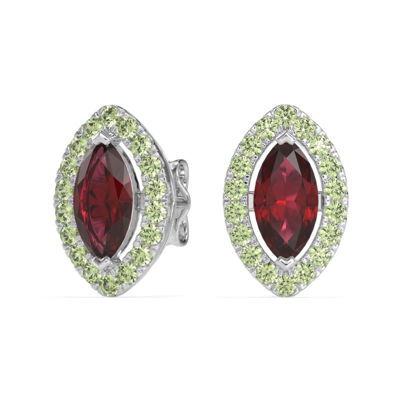 Marquise Halo Classic Stud Earrings
