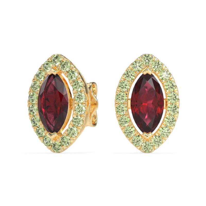 Marquise Halo Classic Stud Earrings