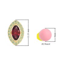 Marquise Halo Classic Stud Earrings