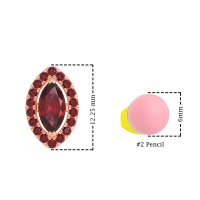 Marquise Halo Classic Stud Earrings