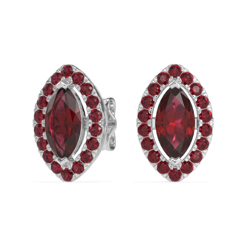 Marquise Halo Classic Stud Earrings