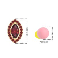 Marquise Halo Classic Stud Earrings