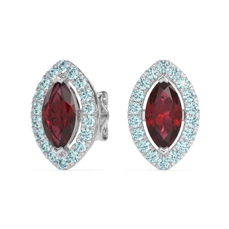 Marquise Halo Classic Stud Earrings