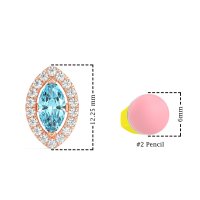 Marquise Halo Classic Stud Earrings