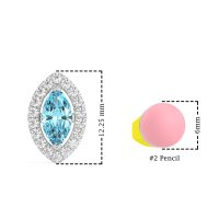 Marquise Halo Classic Stud Earrings