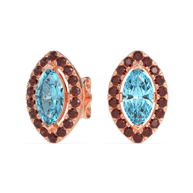 Marquise Halo Classic Stud Earrings