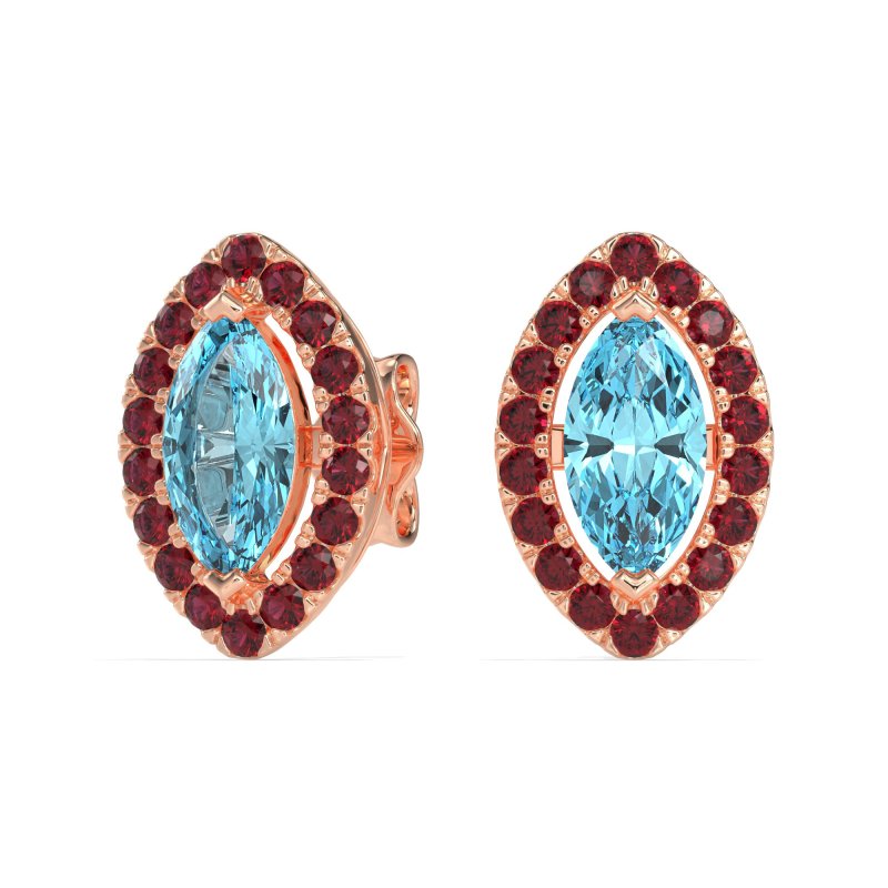 Marquise Halo Classic Stud Earrings