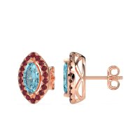 Marquise Halo Classic Stud Earrings