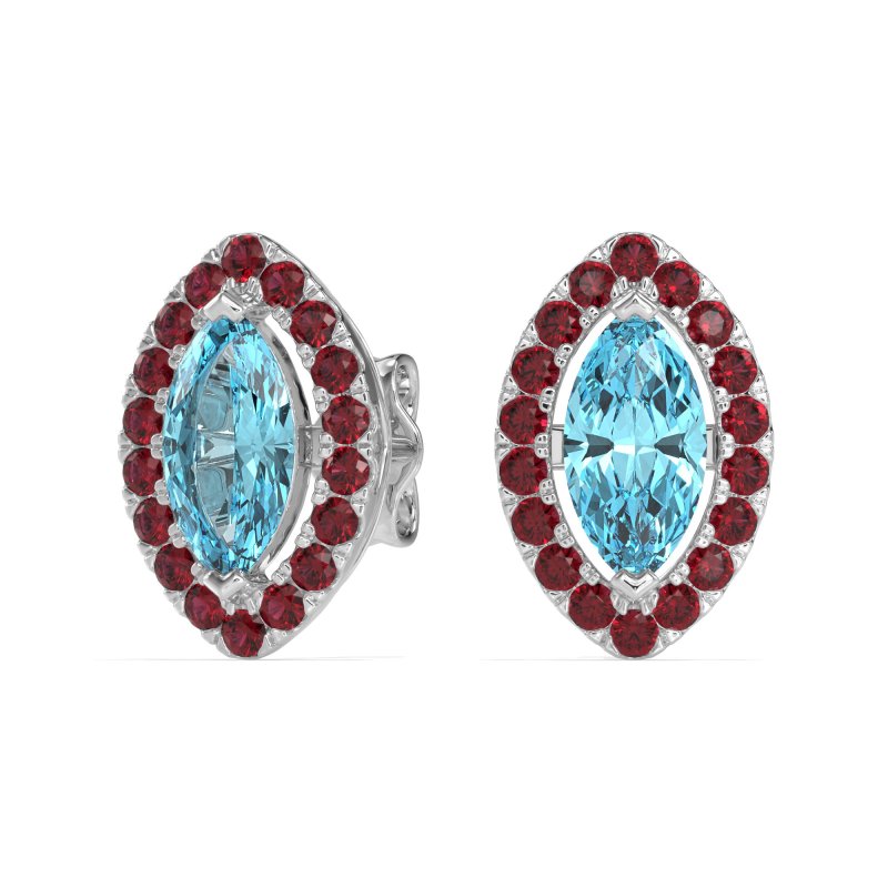 Marquise Halo Classic Stud Earrings