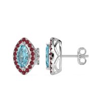 Marquise Halo Classic Stud Earrings