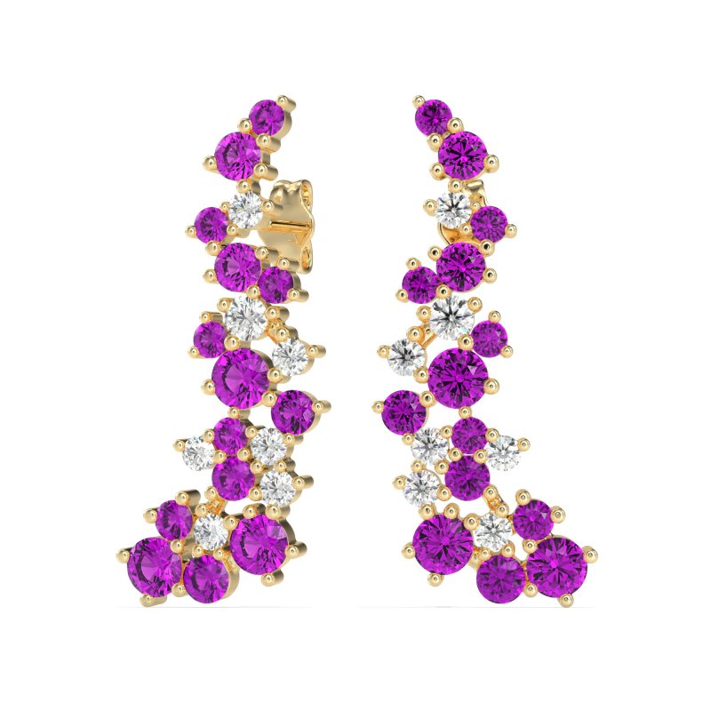 Shimmering Waterfall Cluster Earrings