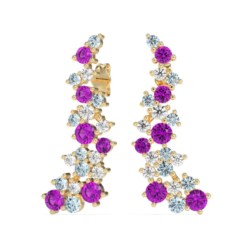 Shimmering Waterfall Cluster Earrings