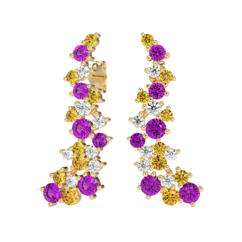 Shimmering Waterfall Cluster Earrings