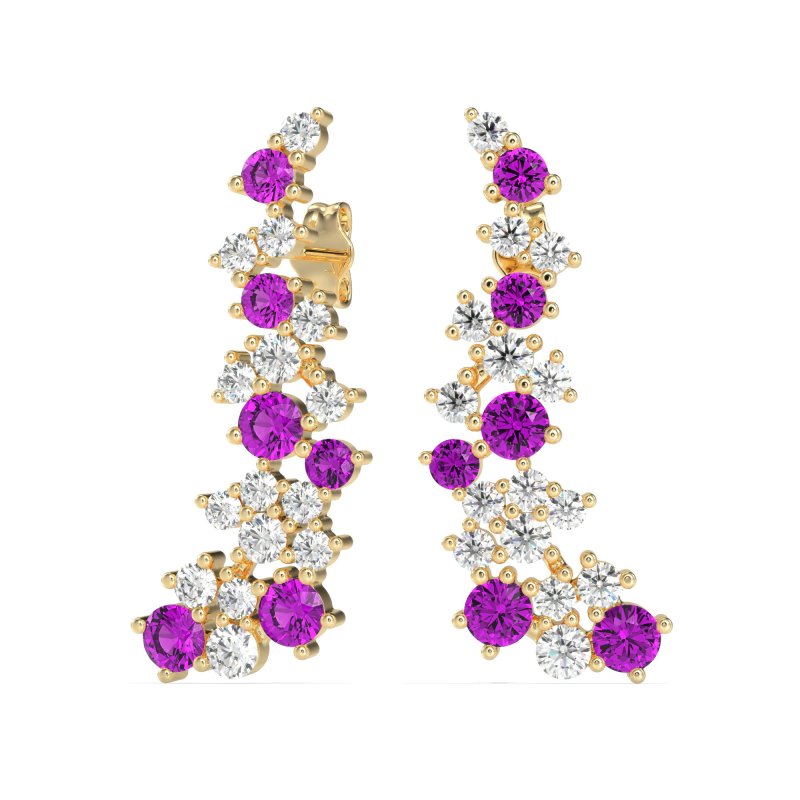 Shimmering Waterfall Cluster Earrings