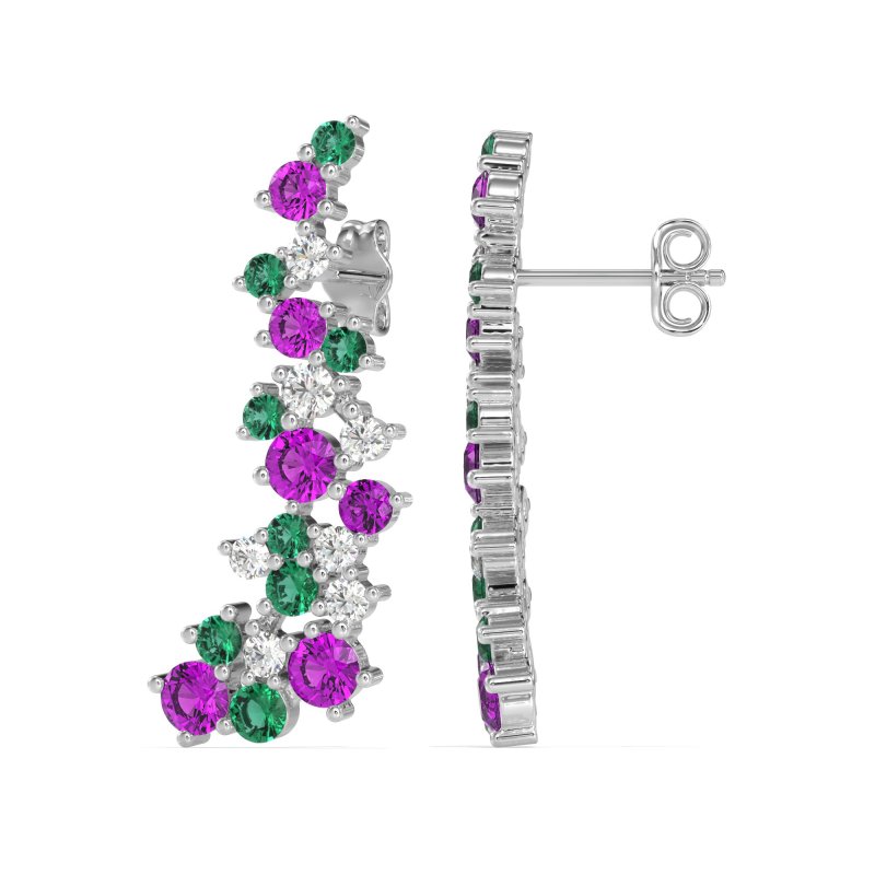Shimmering Waterfall Cluster Earrings