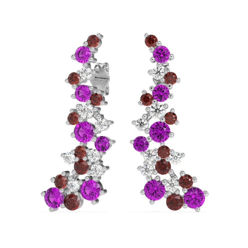 Shimmering Waterfall Cluster Earrings