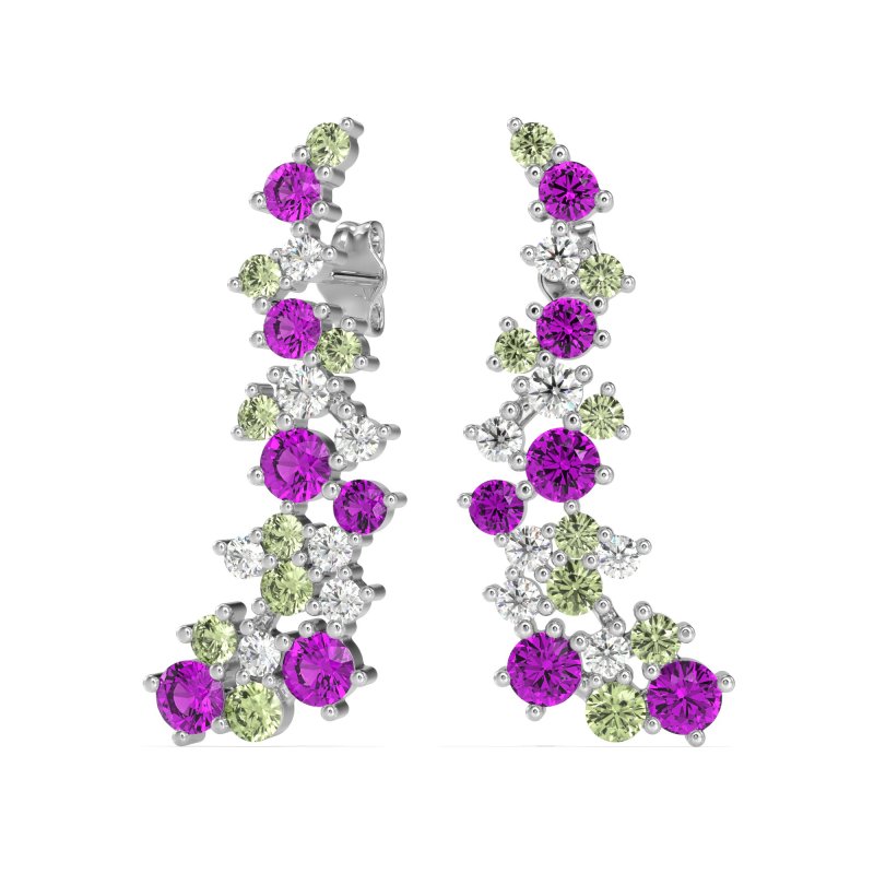 Shimmering Waterfall Cluster Earrings